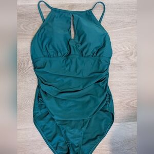 Ellen Tracy Teal One Piece Swimsuit